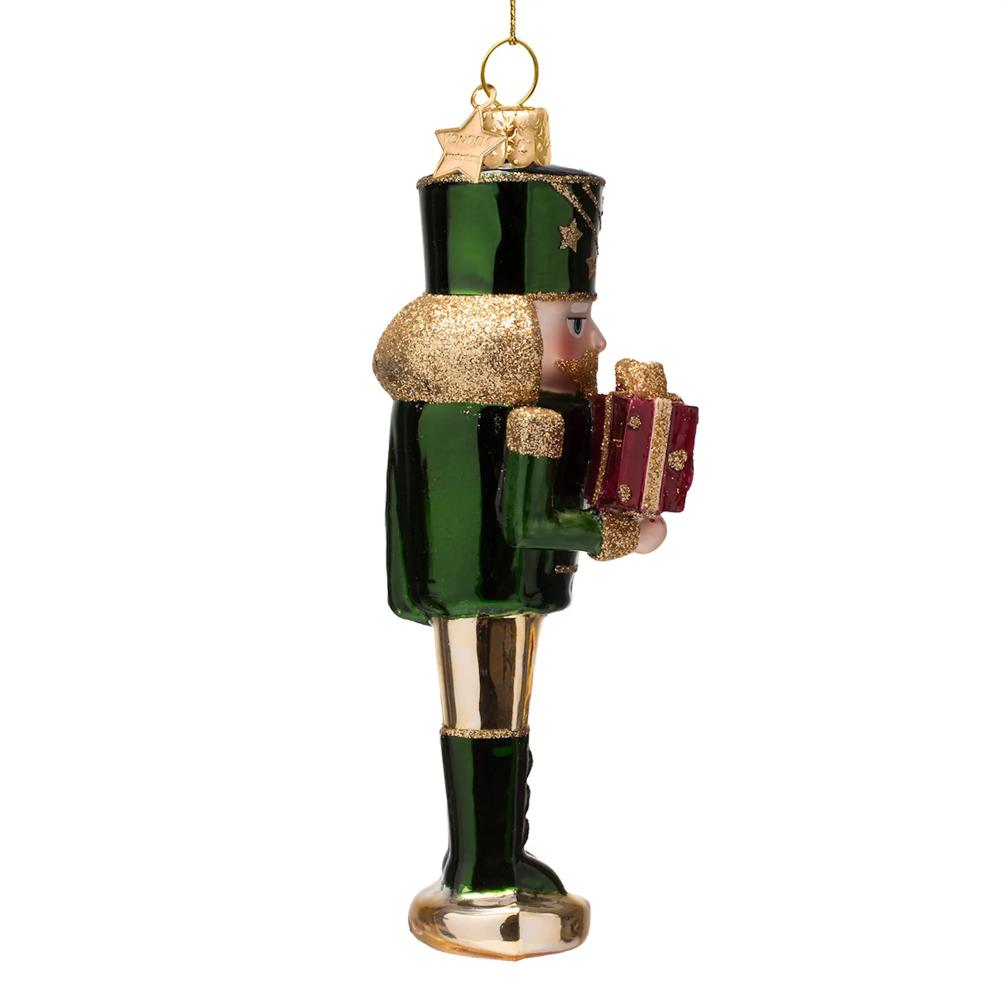 Vondels Authentic julhänge i glas 16,5 cm Nötknäppare grön