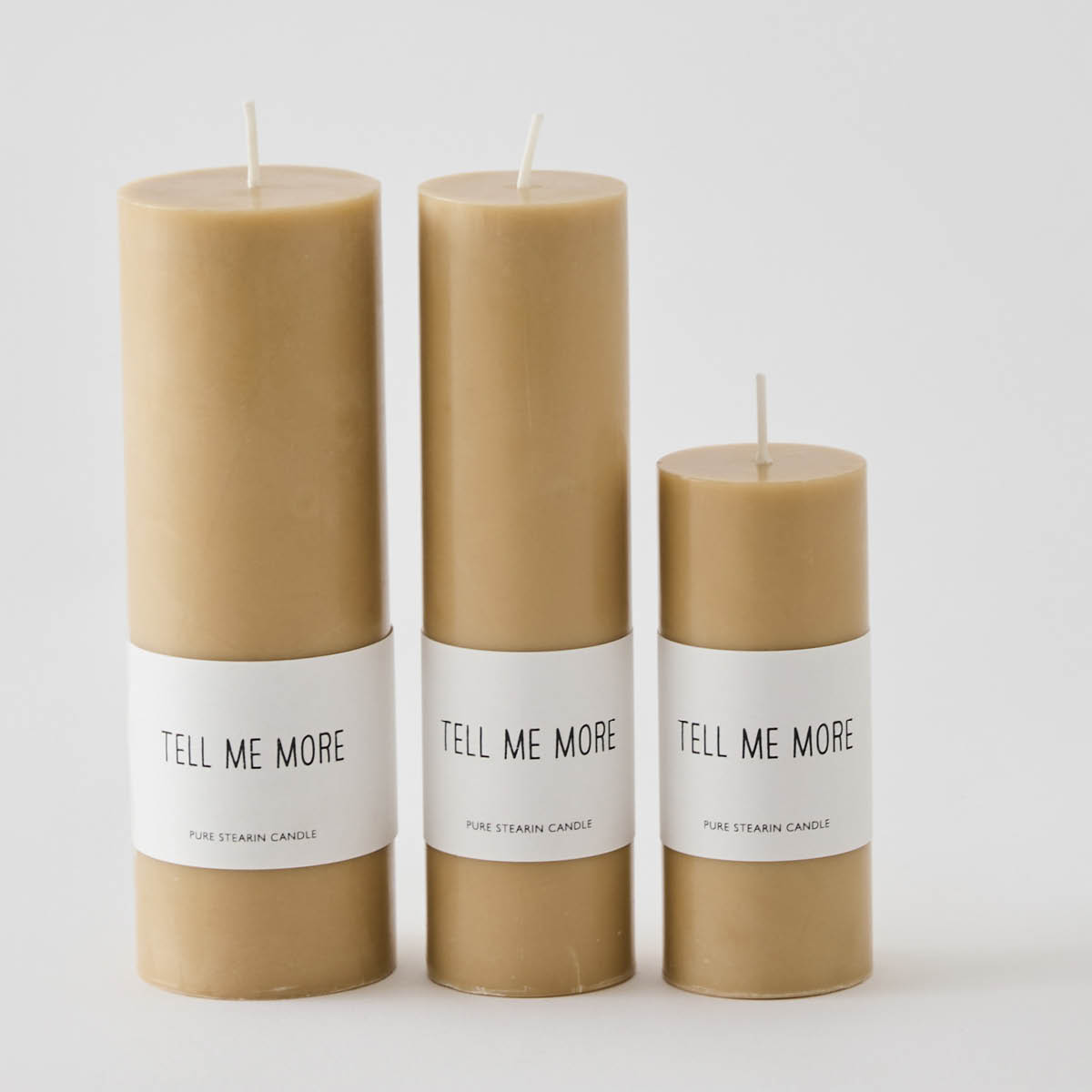 Tell Me More Luna blockljus stearin M 4x15 cm honey