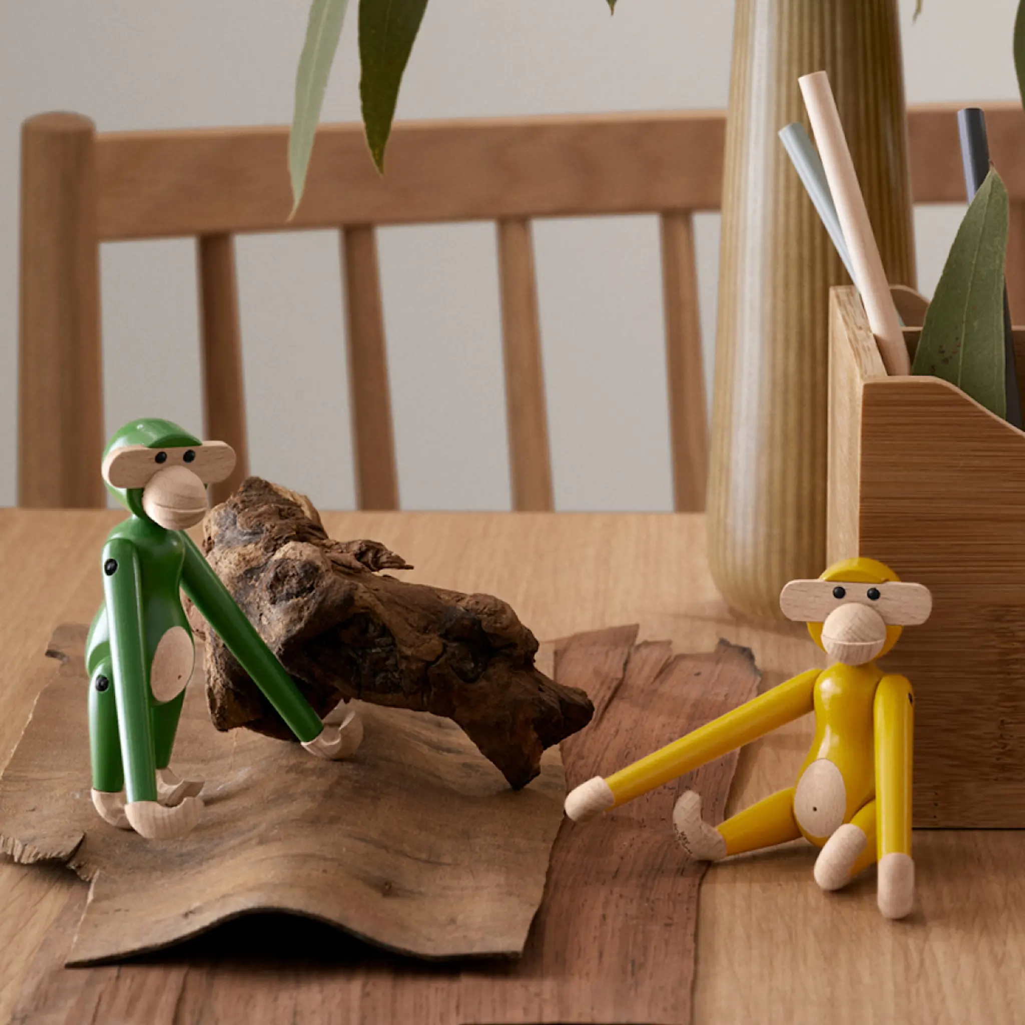 Kay Bojesen Denmark Puinen Apina 9,5 cm Vintage Keltainen