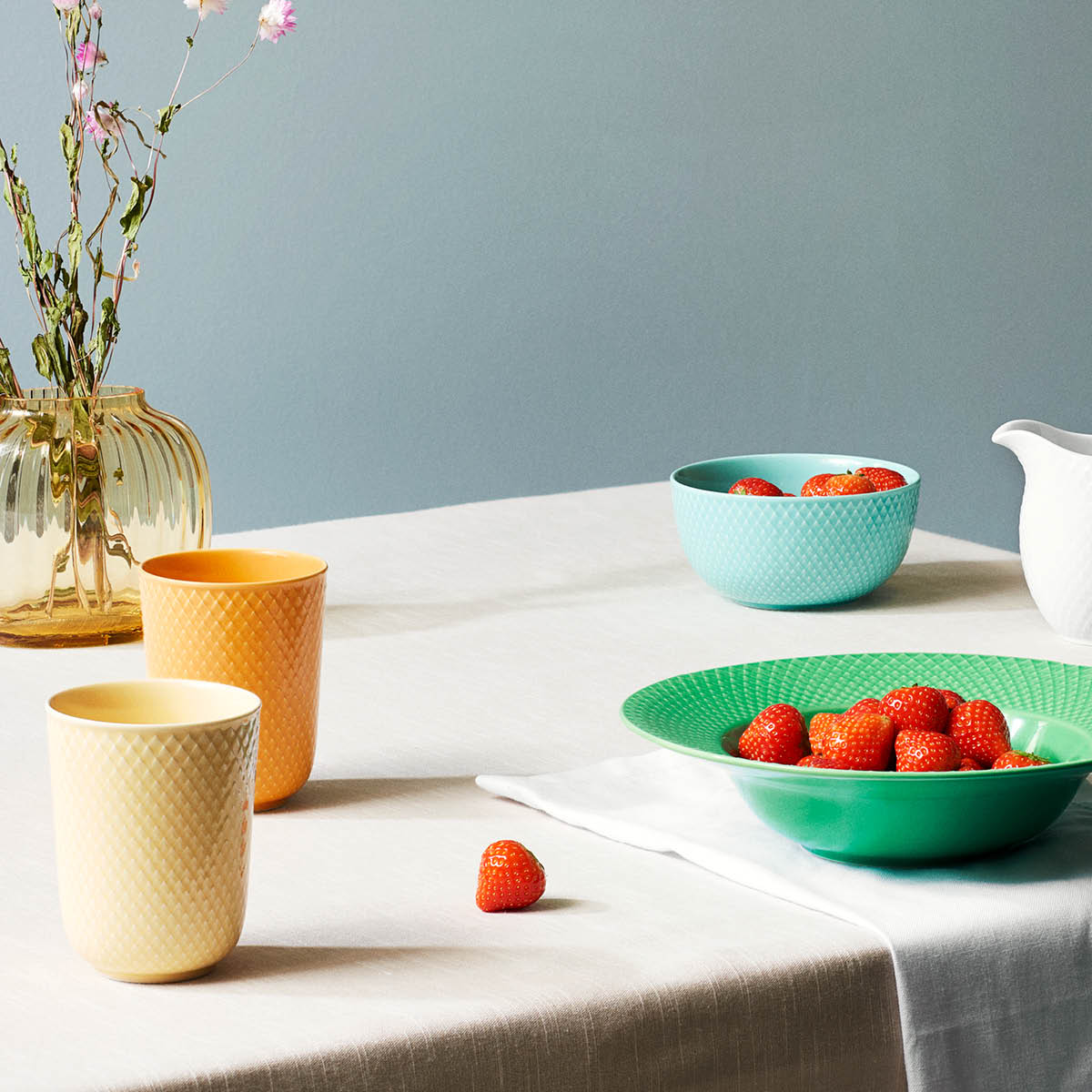 Lyngby Porcelæn Rhombe Color Mugg 33 cl Gul