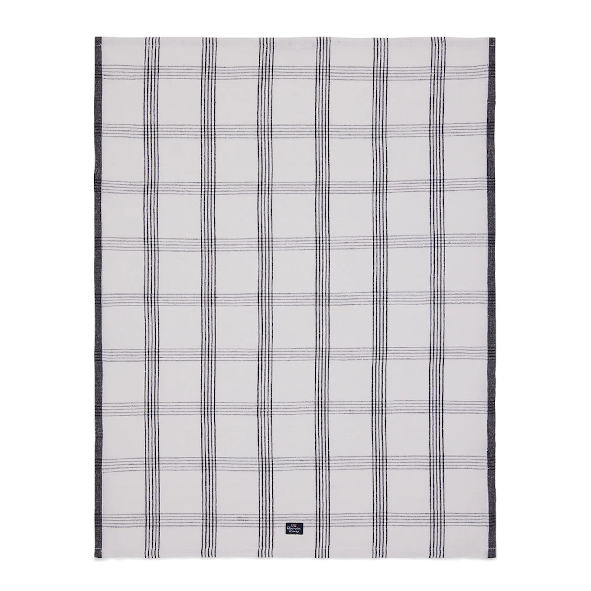 Lexington Rutig kökshandduk i linne/bomull 70x50 cm vit/svart
