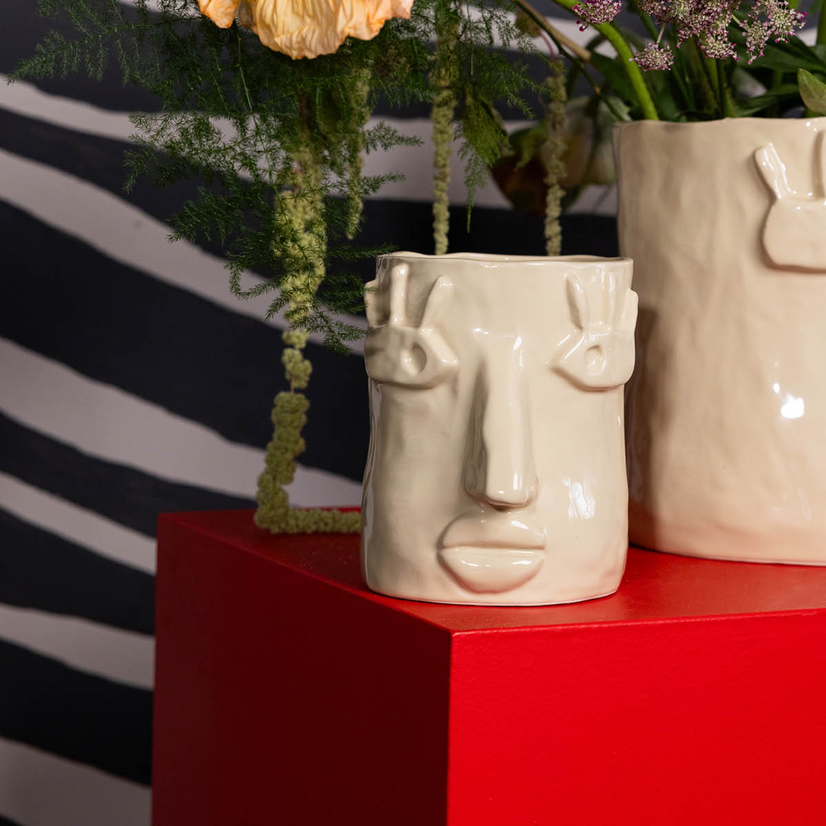 ByOn Facy krukke S 15,5x12x15 cm beige