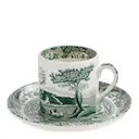 Heritage Green Italian espressokopp med fat 9 cl grön/vit
