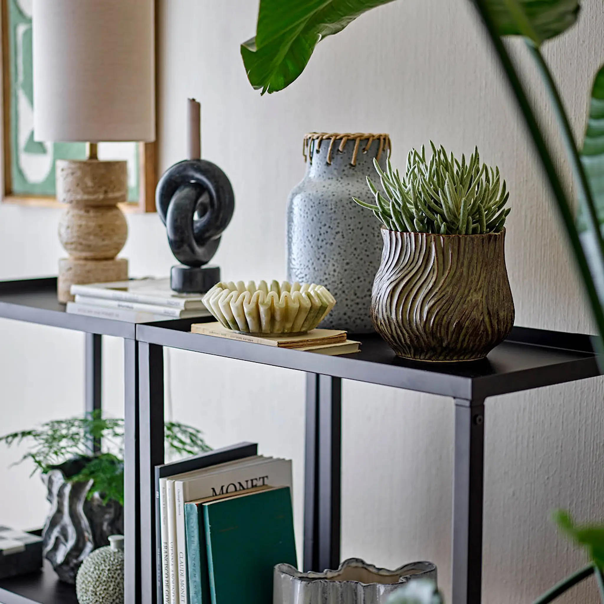 Bloomingville Harmonia skål 17,5 cm grön marmor
