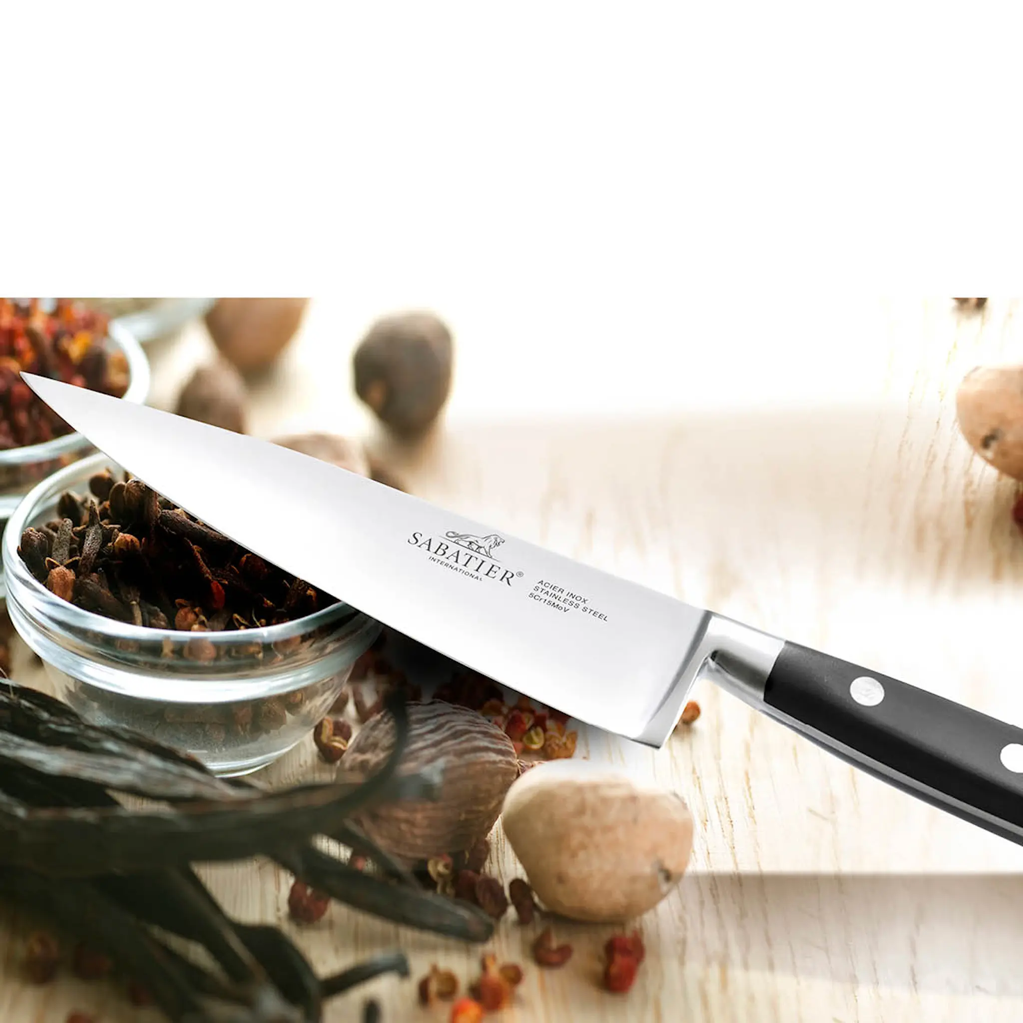 Lion Sabatier Licorne knivset 3 delar stål/svart