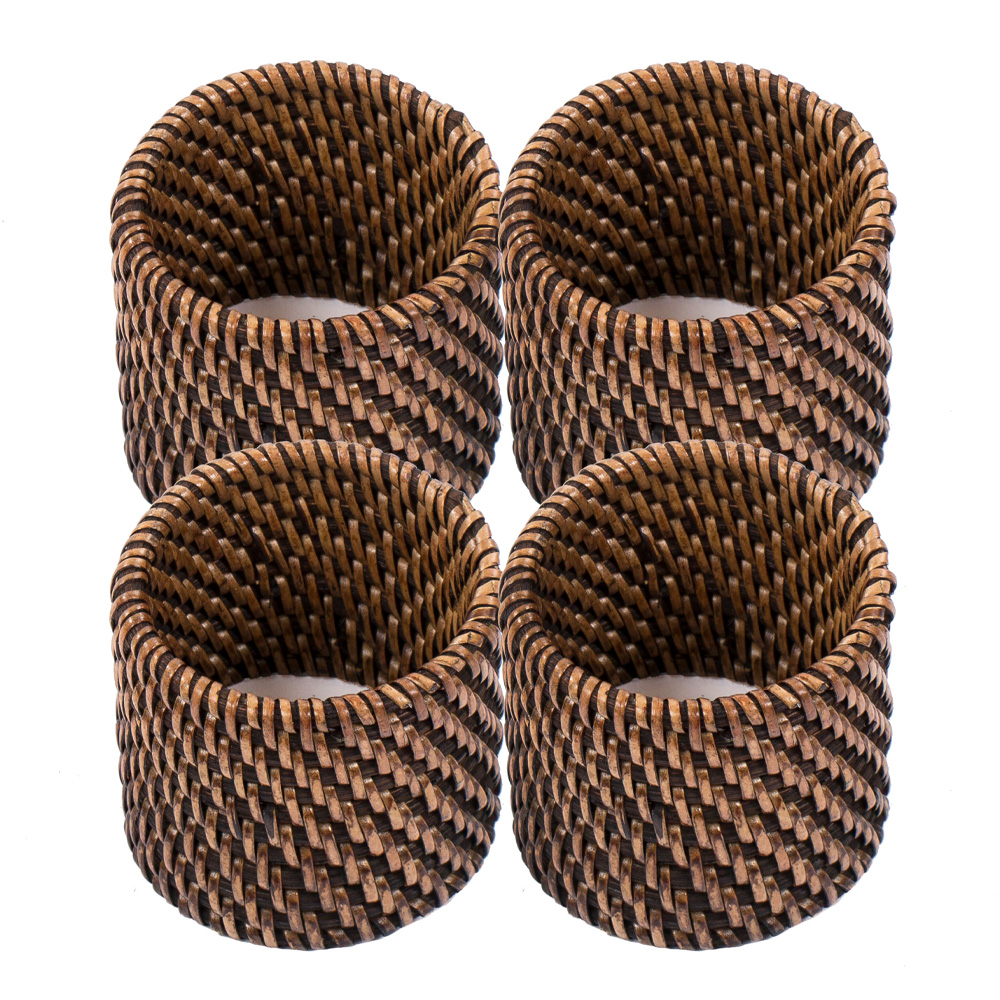 Ziczac - Rattan Lautasliinarengas 4,5 cm 4 kpl Ruskea