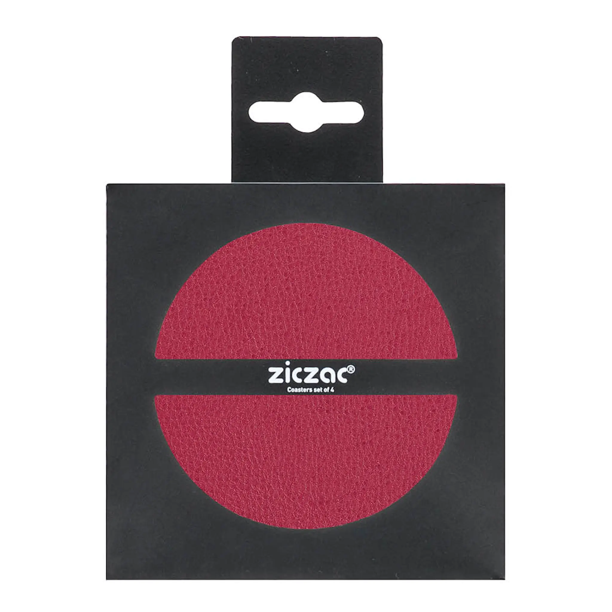 Ziczac Togo glasunderlägg 10 cm 4-pack röd
