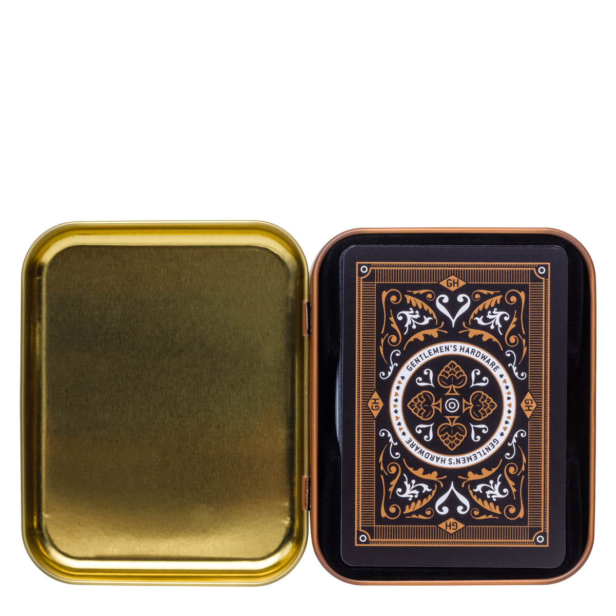 Gentlemen's Hardware Vedenkestävä korttipakka metallirasiassa 8x10 cm – Olut Musta