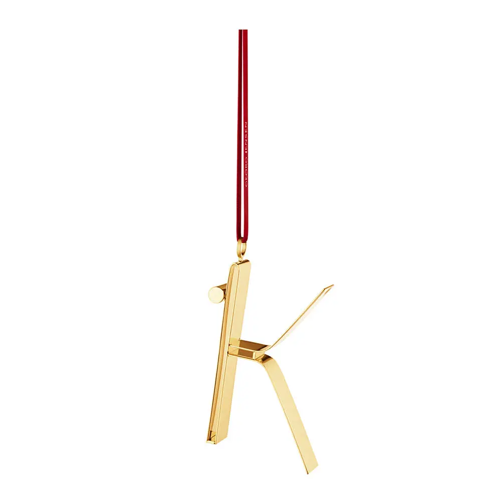 Ornament pyntebokstav K gull