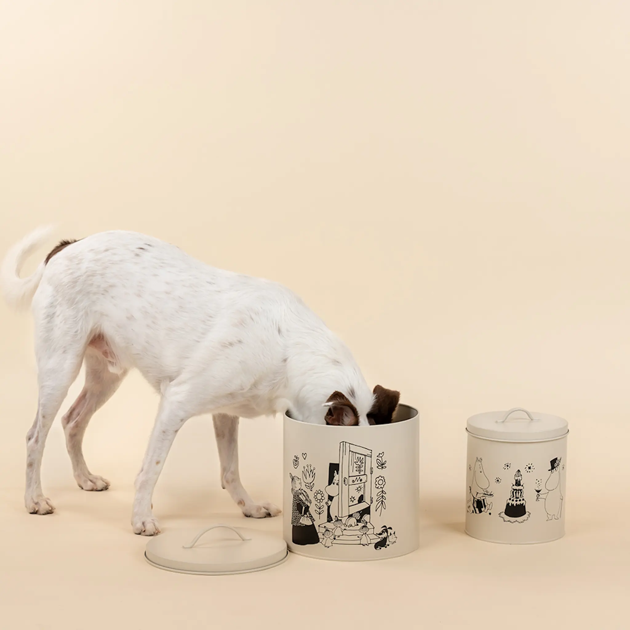 Muurla Moomin for Pets burk 2-pack mumin 80 år benvit/svart