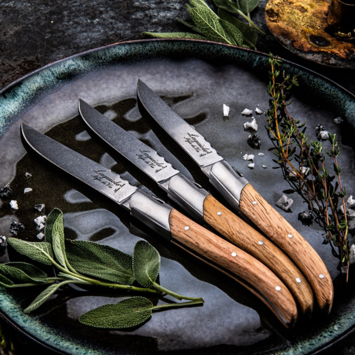 Laguiole Style de Vie Biffkniver 6 stk oak stonewash