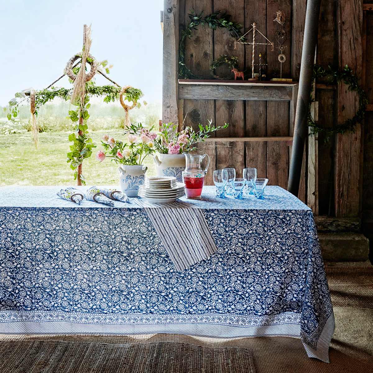 Chamois Margerita duk 170x270 cm navy blue