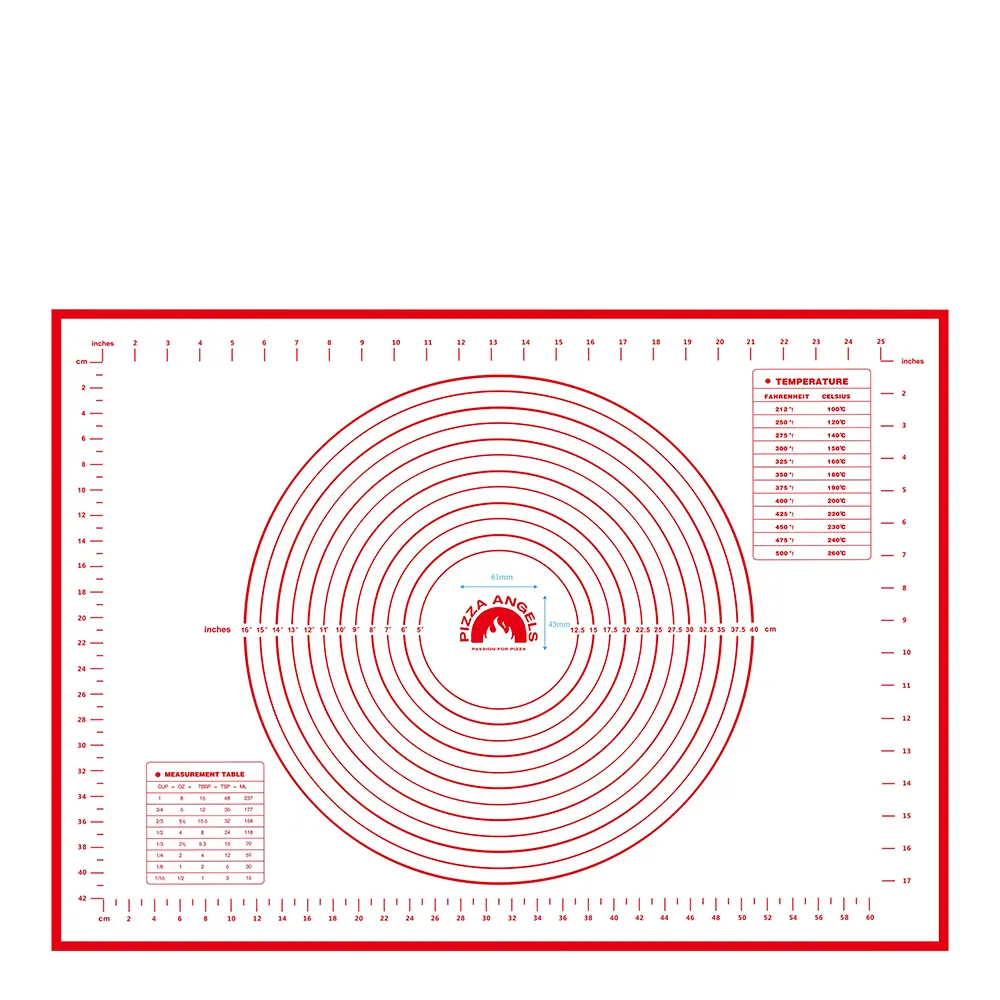 Pizza Angels Leivontamatto 70x50 cm Valkoinen/Punainen