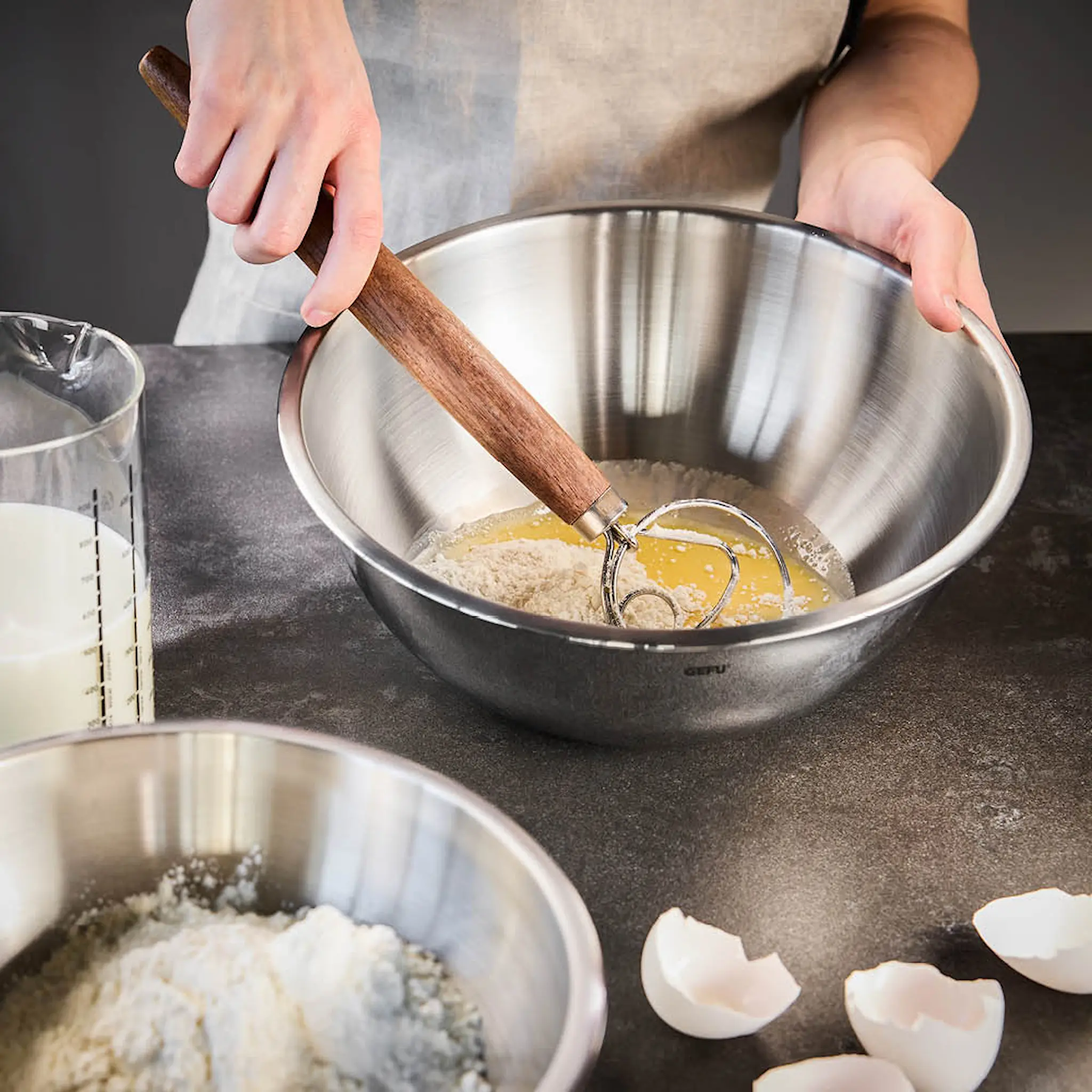 Gefu Cavaro skålset 4 delar stål