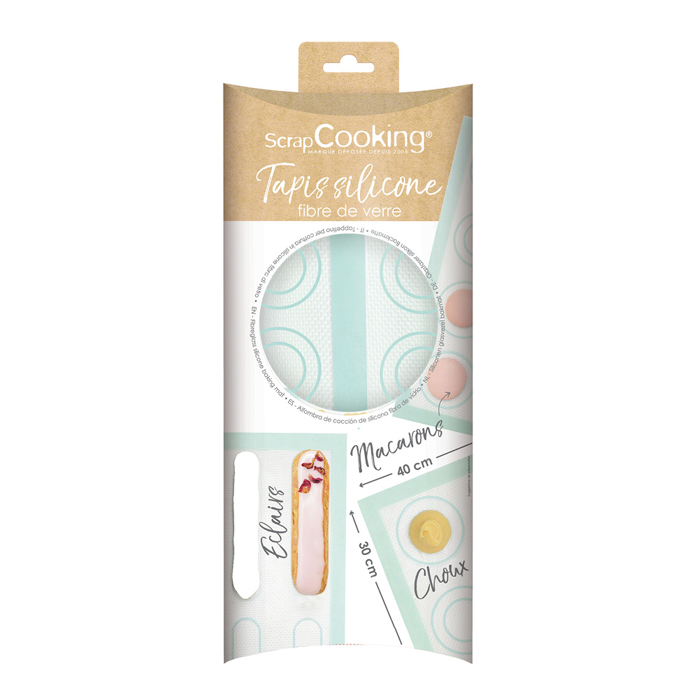 ScrapCooking Bakmatta 40x30 cm silikon vit/mintgrön