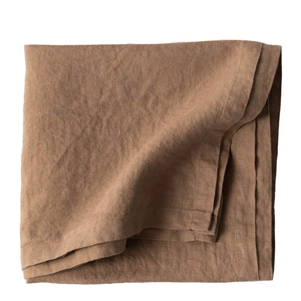 Pöytäliina pellava 145x145cm Hazelnut