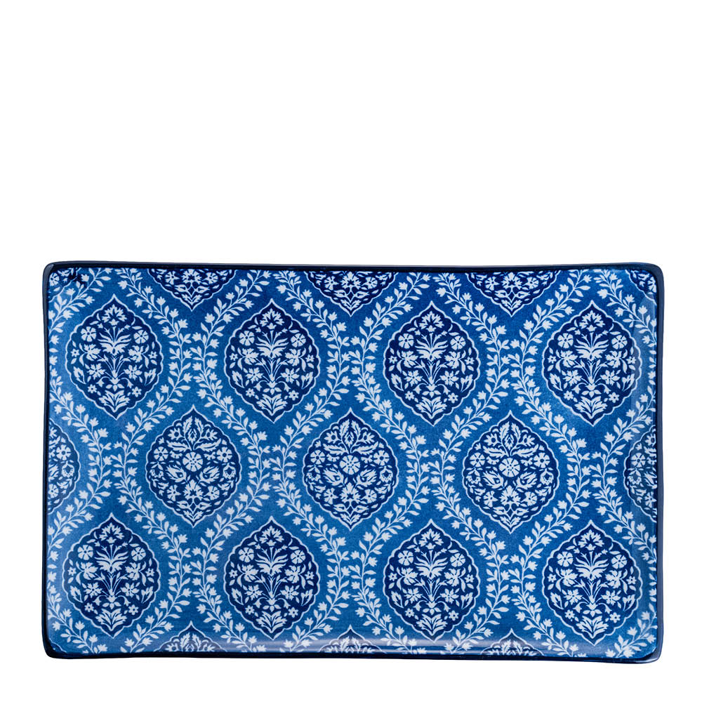 Stiernholm Sakura asjett 25x16 cm blå/hvit