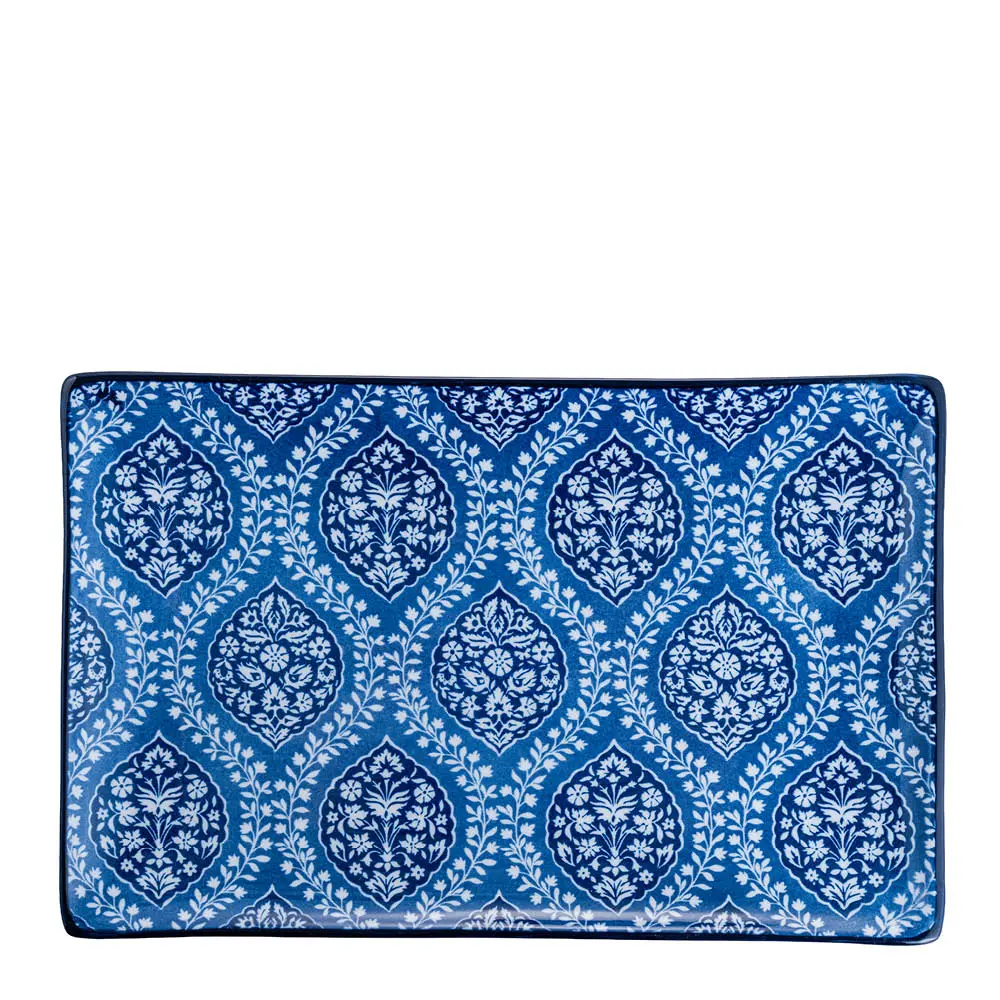 Sakura asjett 25x16 cm blå/hvit