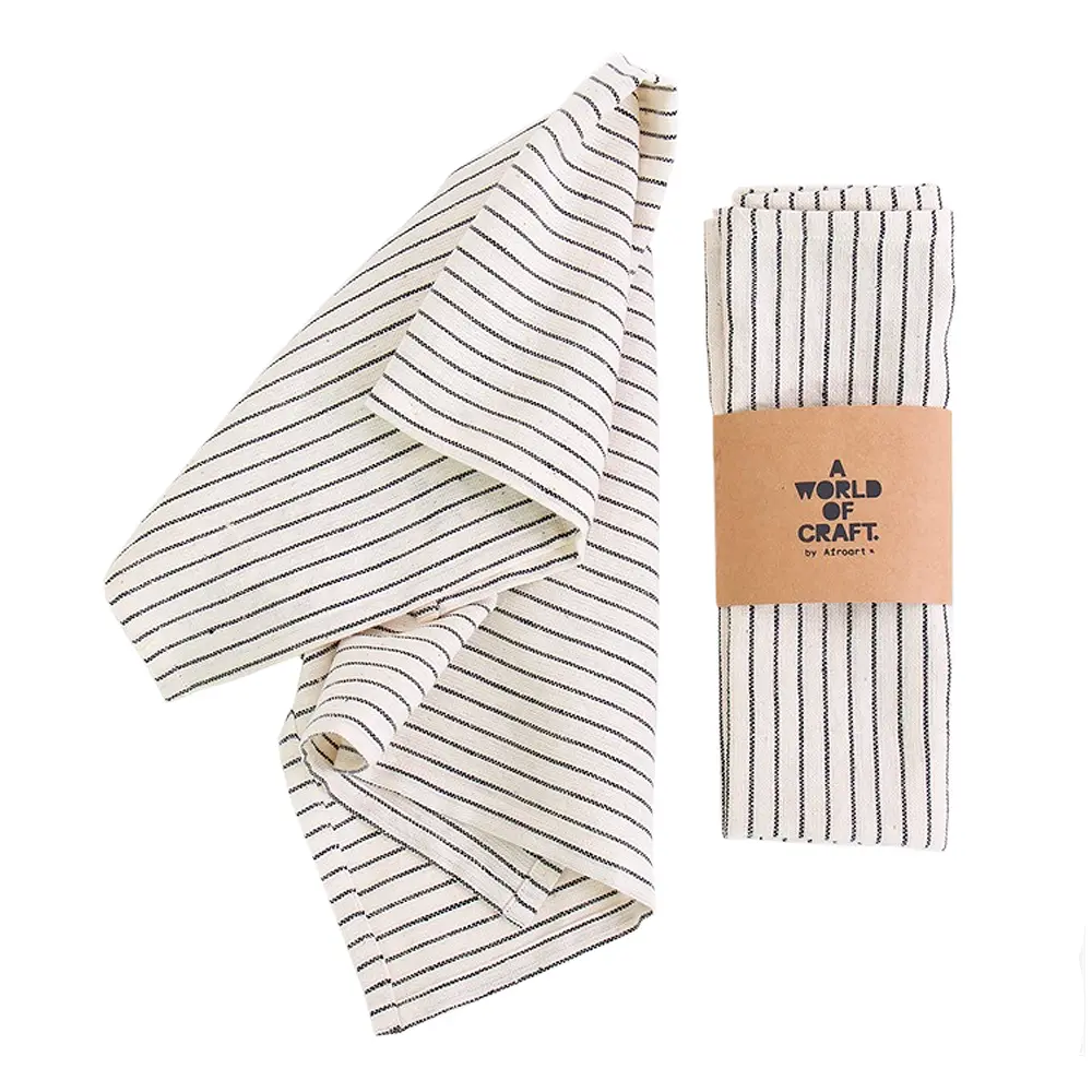 Eco Lautasliina 45x45 cm 2 kpl Mustat raidat