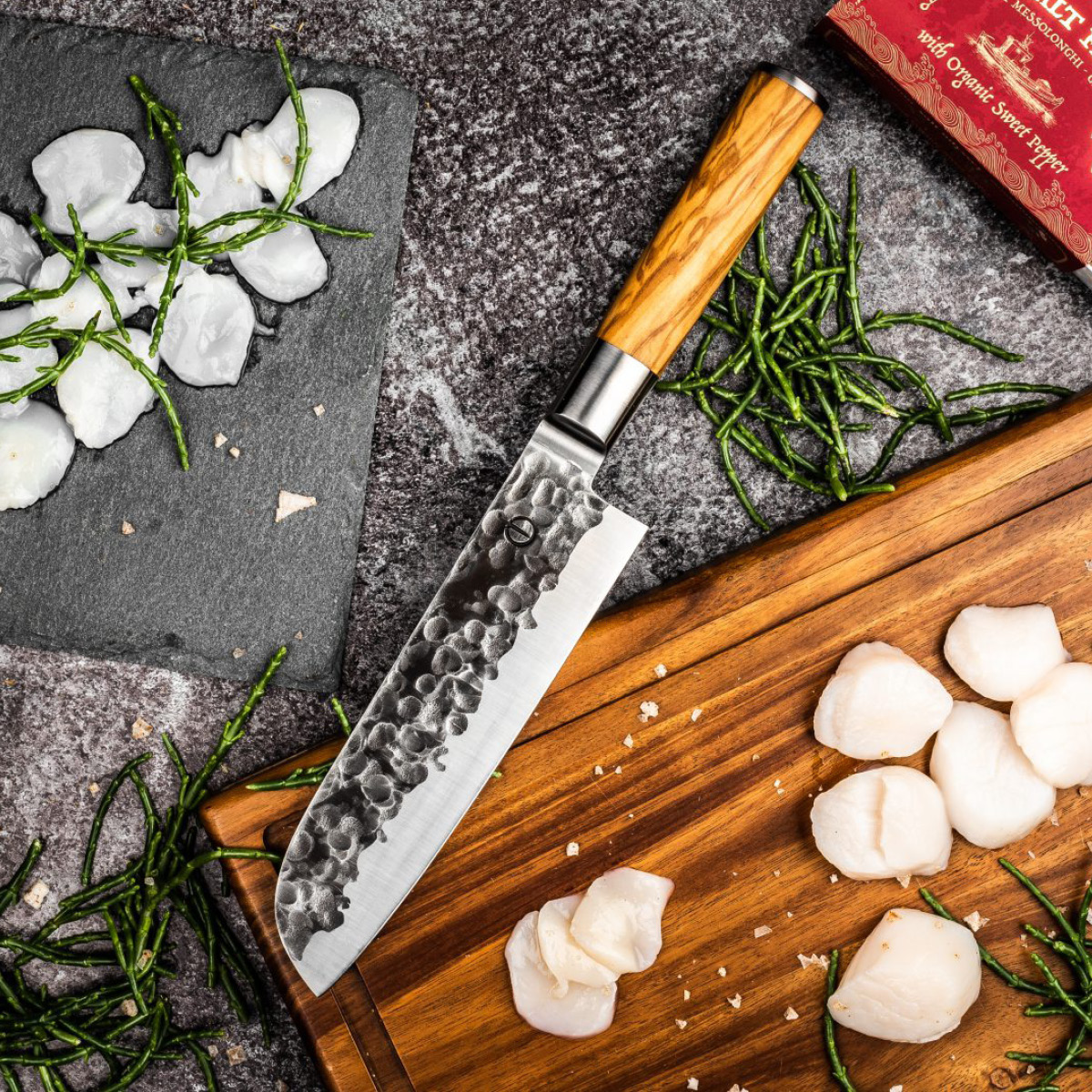 Forged Santokukniv 32 cm olive