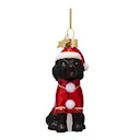 Golden Hour ornament julhund i pyjamas 9 cm svart/brun