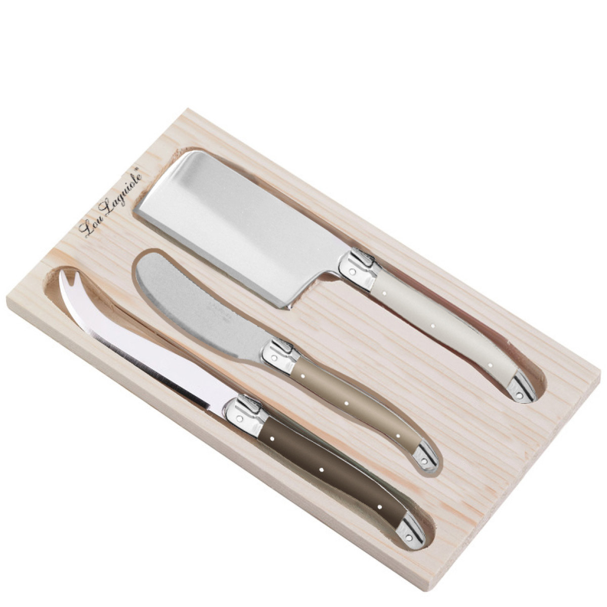 Lou Laguiole Tradition Ostbestick 3 delar stål