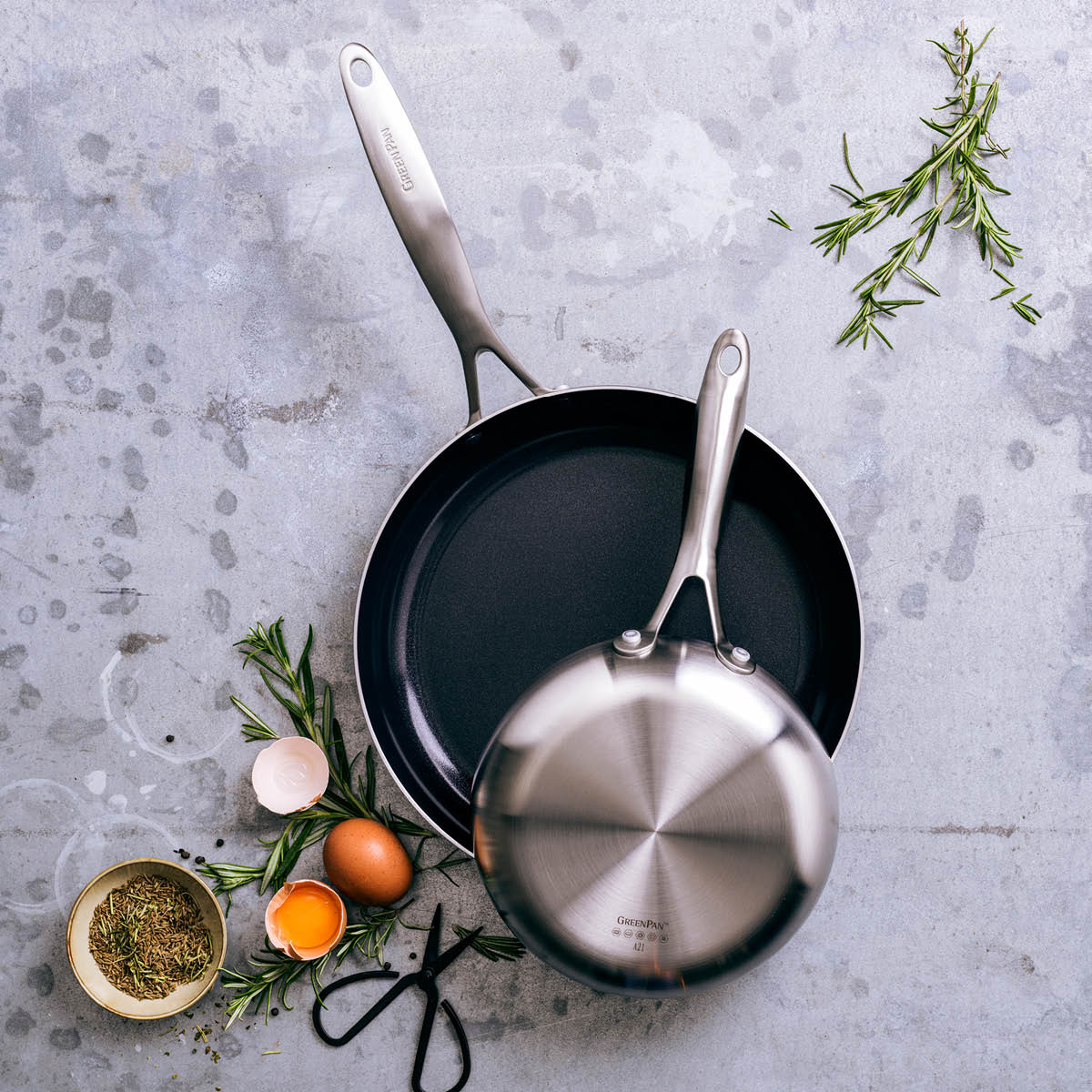 GreenPan Geneva Stekpannor Set 20+28 cm Rostfri