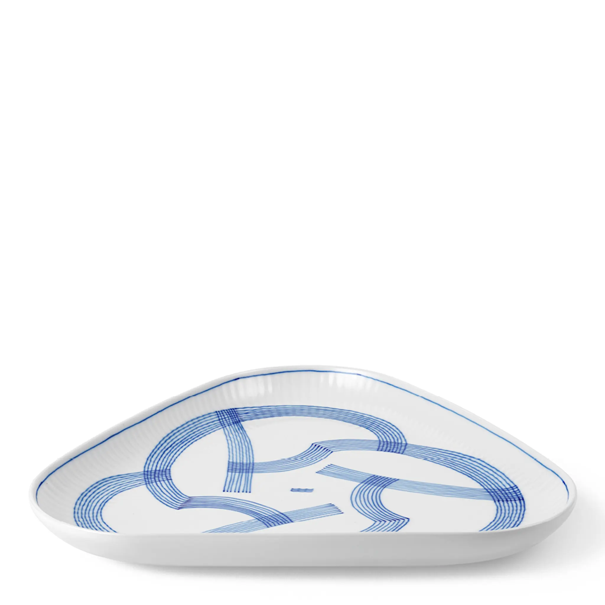 Royal Copenhagen Motif trekantigt fat 23 cm blå/vit
