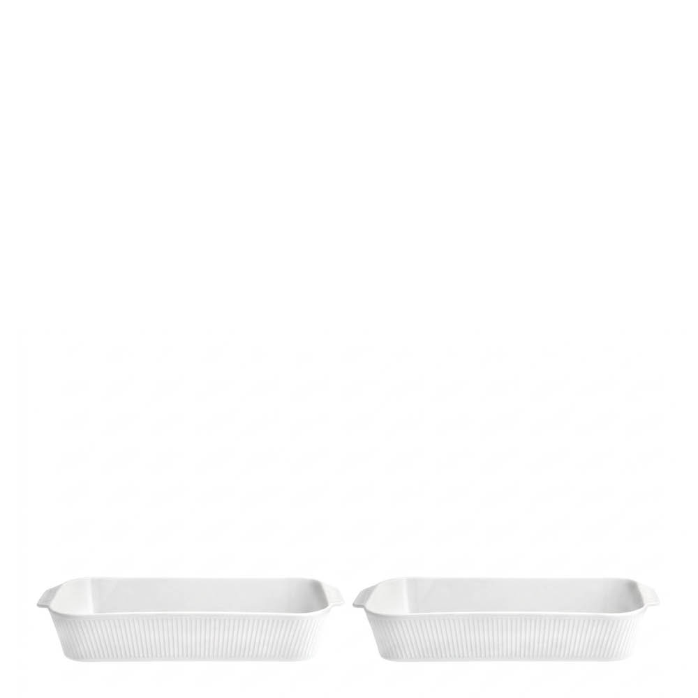 Pillivuyt - Plissé syvä tarjoiluvati 35x19 cm 2 kpl valkoinen | Alk. 160,00 €