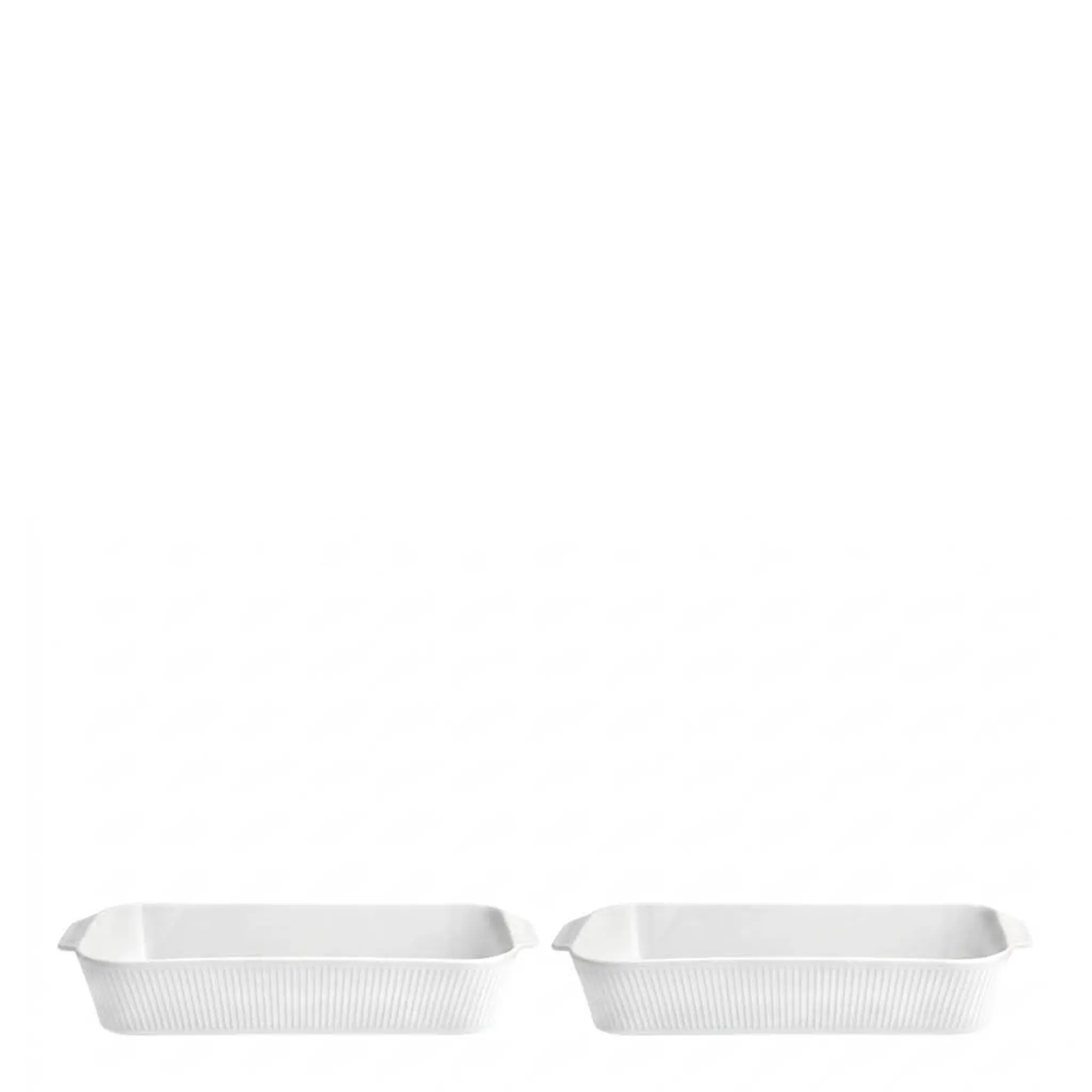Pillivuyt Plissé serveringsfat djupt 35x19 cm 2-pack vit