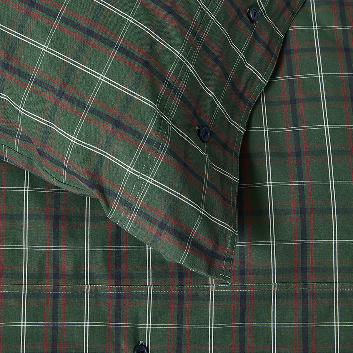 Lexington Påslakanset perkal 220x220 cm rutig grön/marinblå/vit/röd