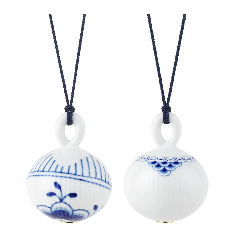 Blue Fluted Mega & Princess Joulupallot 95 cm 2 kpl