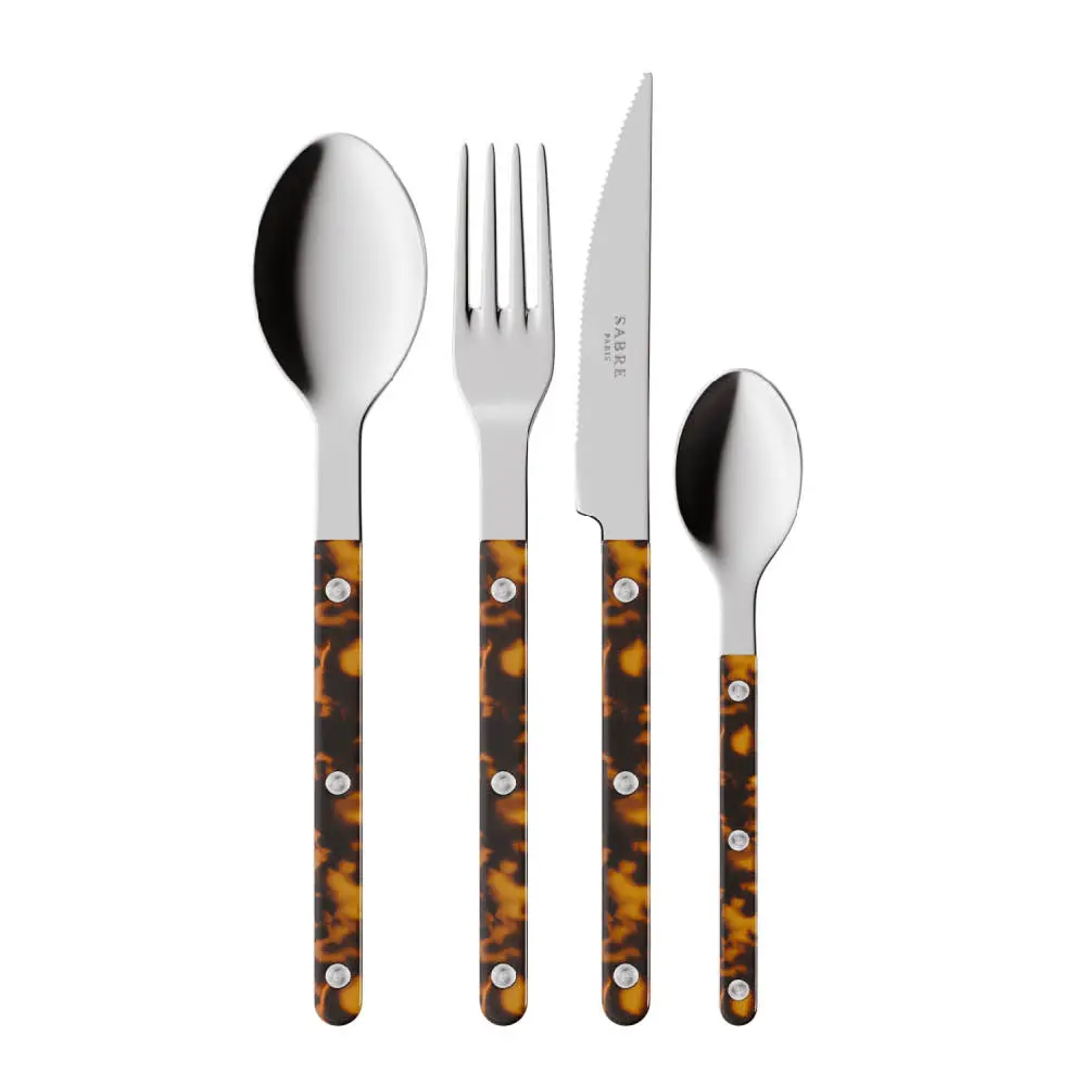 Bistrot ruokailuvälinesarja 4 kpl Faux Tortoise