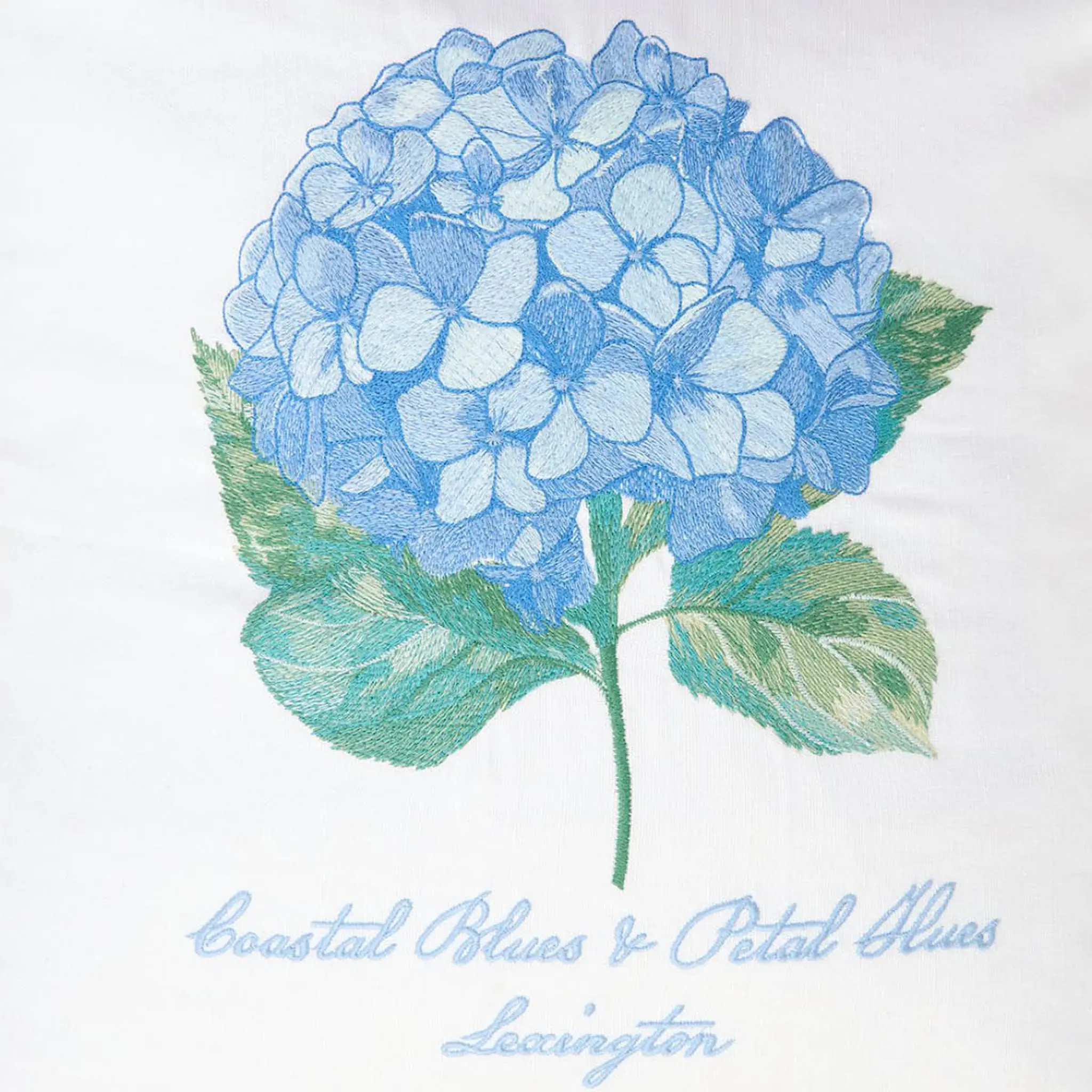 Lexington Kuddfodral linne/bomull 50x50 cm blombroderad vit/grön/blå