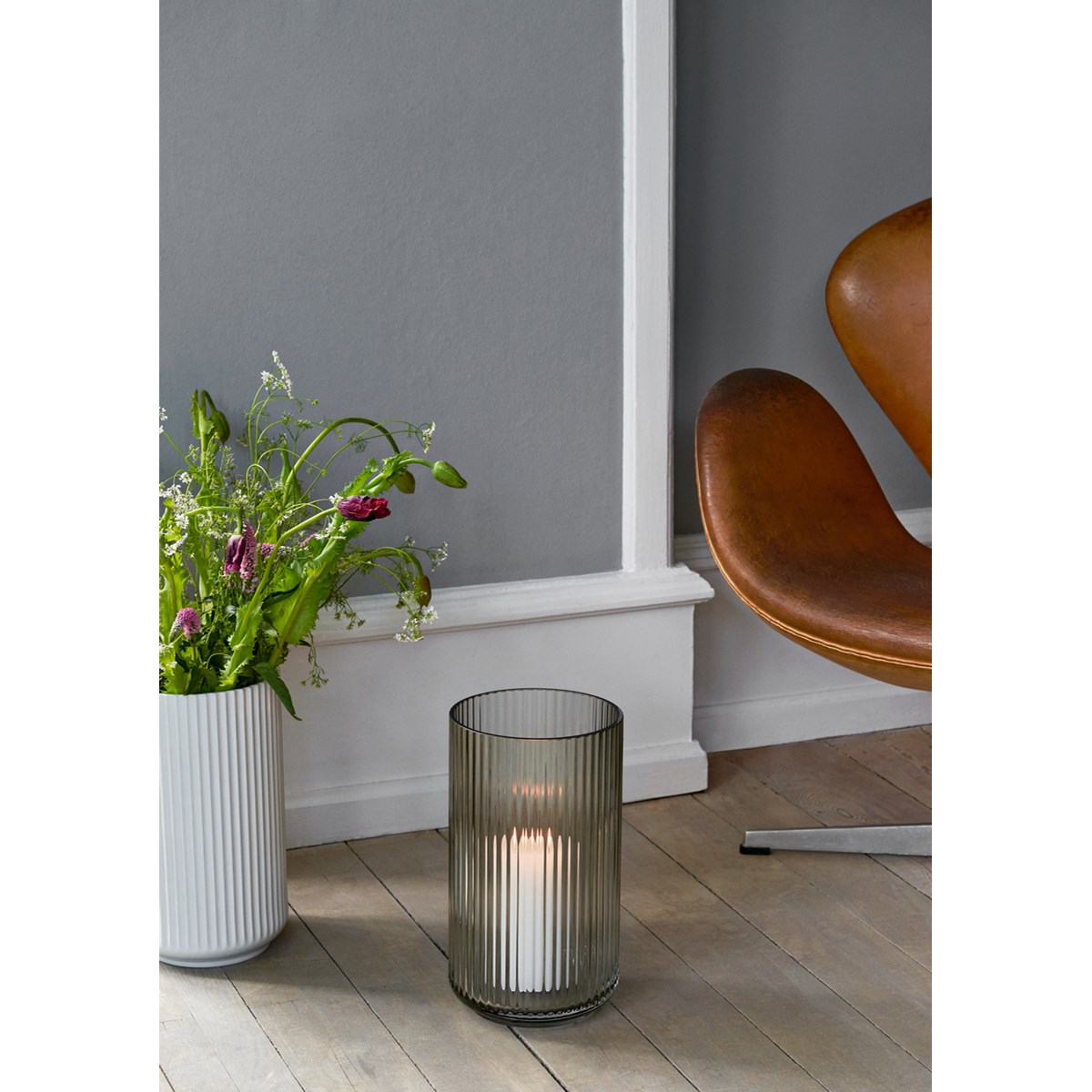 Lyngby Porcelæn Lyngby Vas 38 cm Smoke