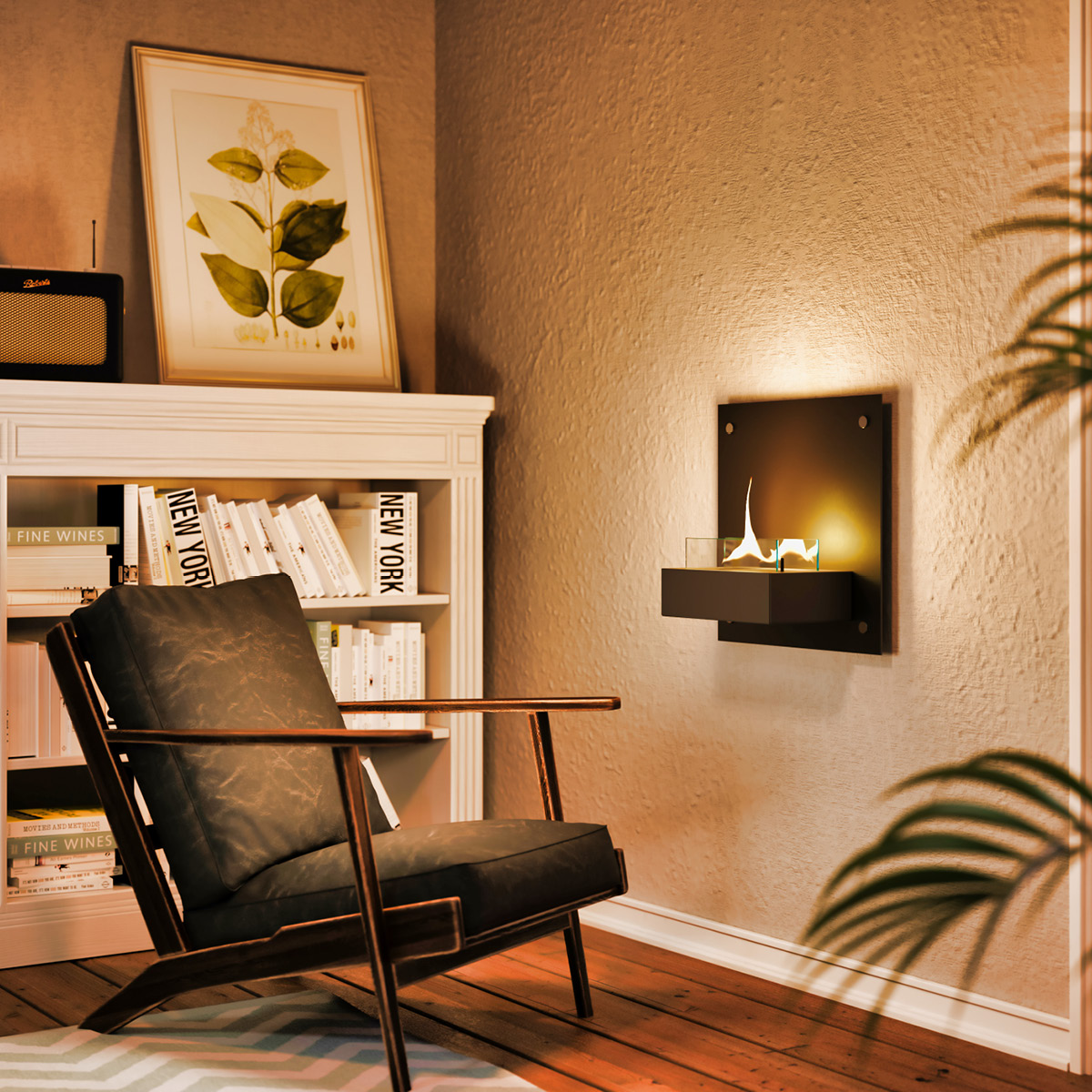 Tenderflame Solo 90 väggmonterad kamin 0,5 L svart