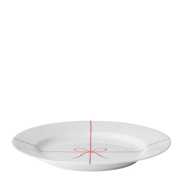 Julpaketet tallrik med bräm 24 cm röd