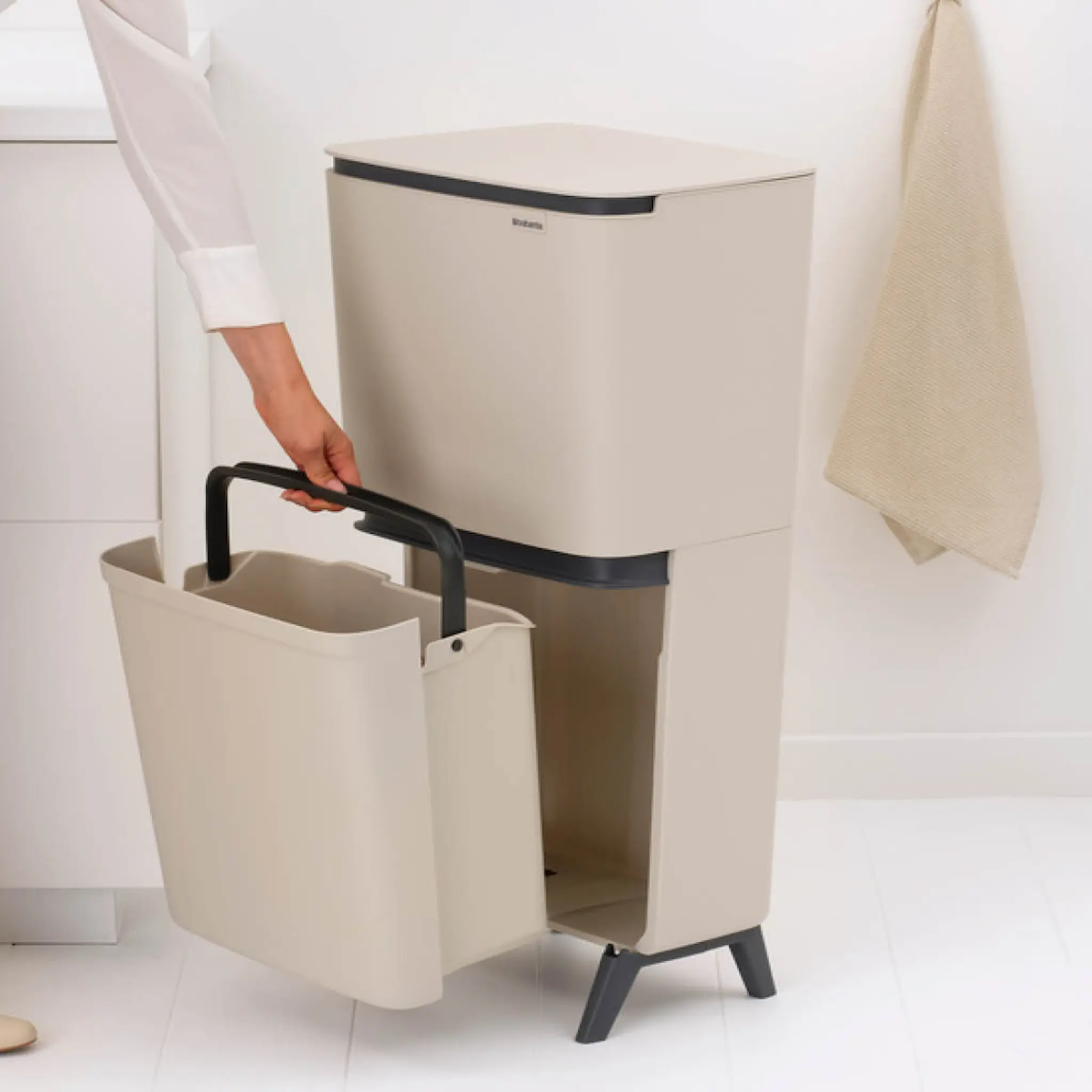 Brabantia SortUp källsorteringskärl hög 20+25 L soft beige