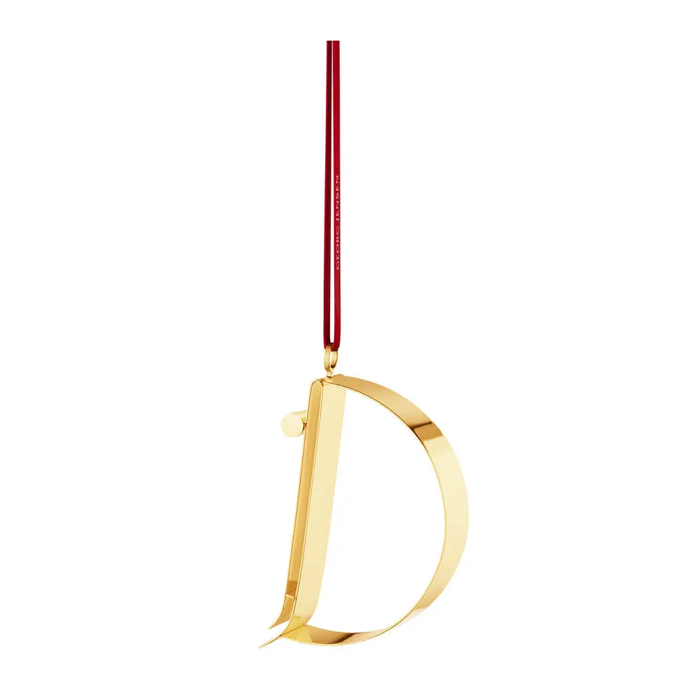 Ornament pyntebokstav D gull