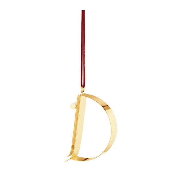 Ornament prydnadsbokstav D guld