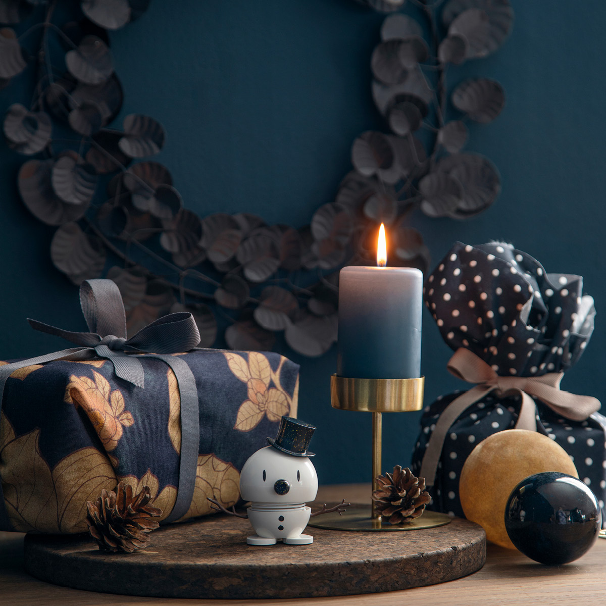 Hoptimisten Snowman liten hvit/blå