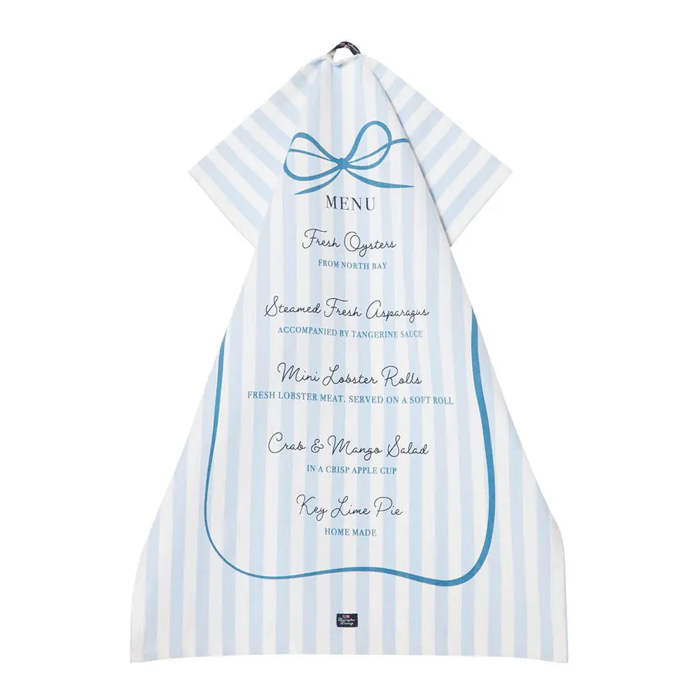 Party menu kjøkkenhåndkle 50x70 cm blå/hvit