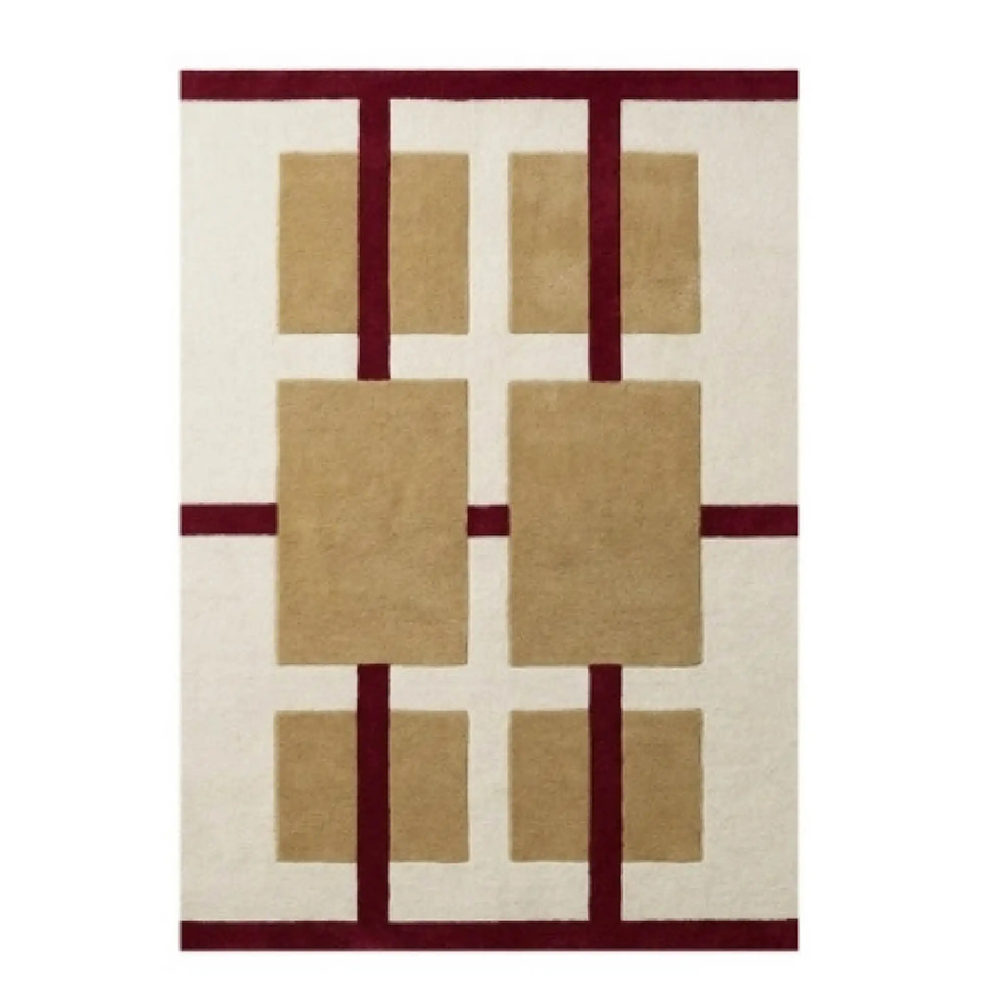 Deco Nord Aura ullmatta 170x240 cm ivory röd gul