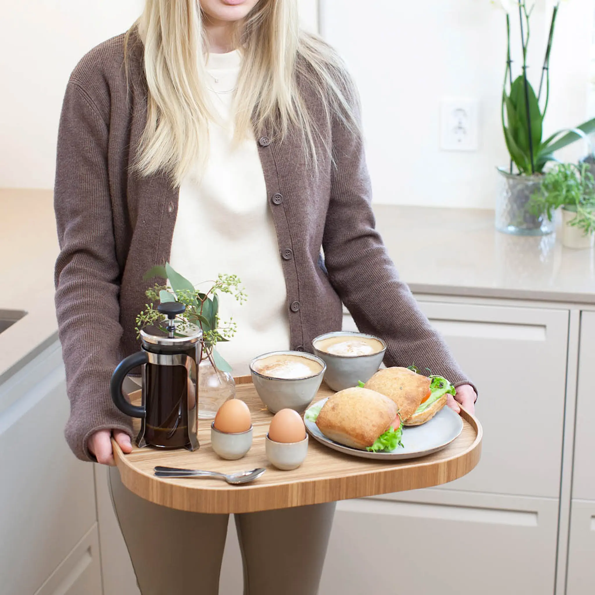 Bosign CurveLine Tarjotin anti-slip 47x34 cm Pajupuu