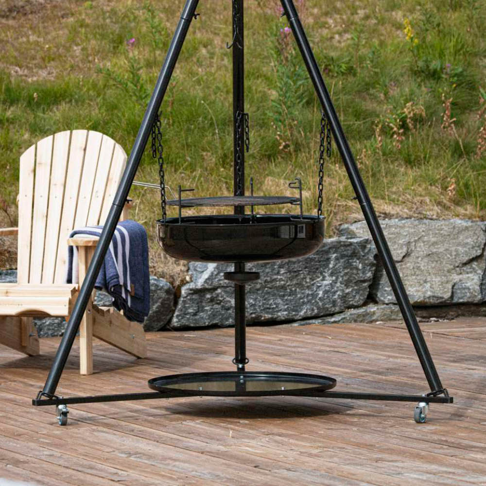 Espegard Understell med hjul til bålpanne svart