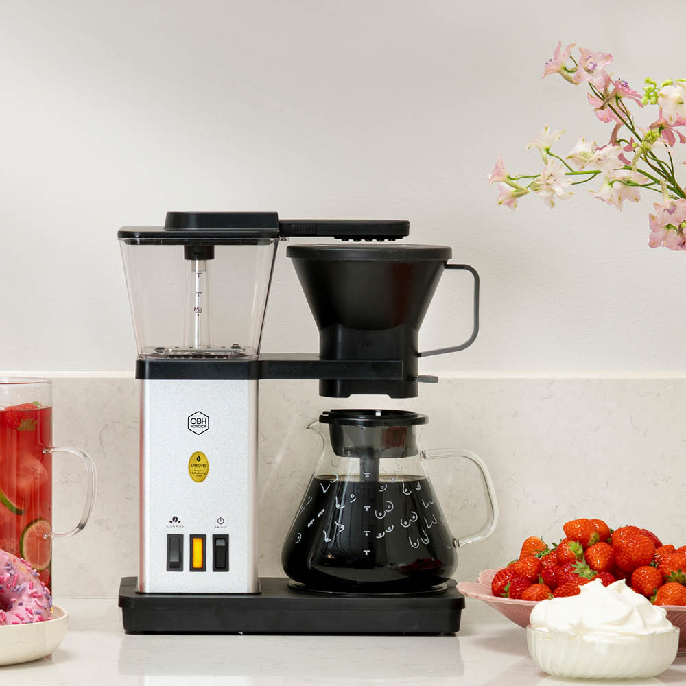 OBH Nordica Rosa Bandet Blooming kaffebryggare 1,25 L silver/bröstmönster