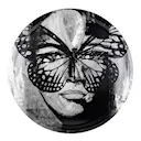 Golden Butterfly bricka 46 cm svartvit