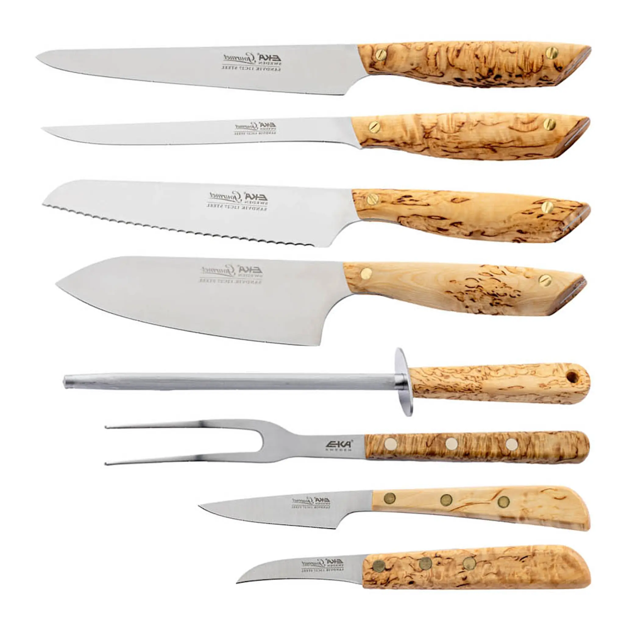 EKA Gourmet knivset 8 delar trä