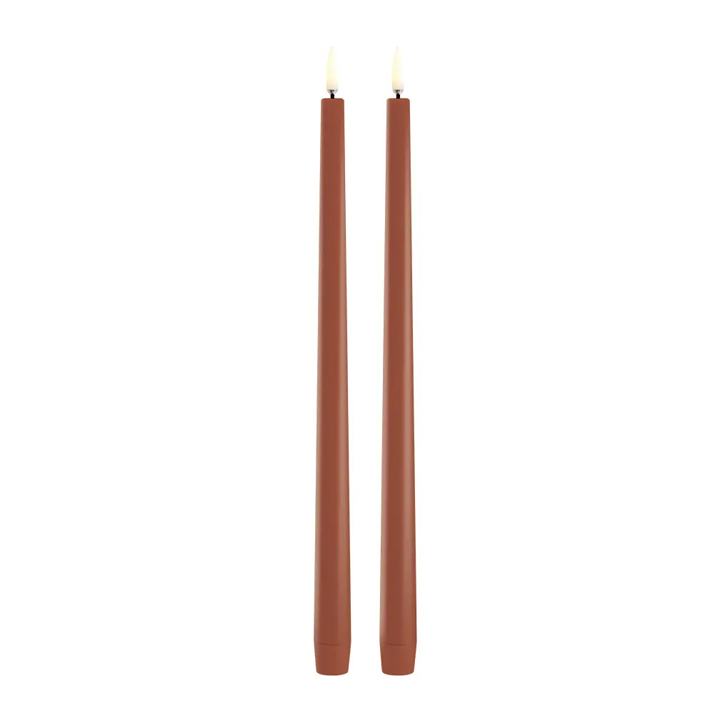 Taper Candles slim LED Kruunukynttilä 2,3x32 cm 2 kpl Terrakotta