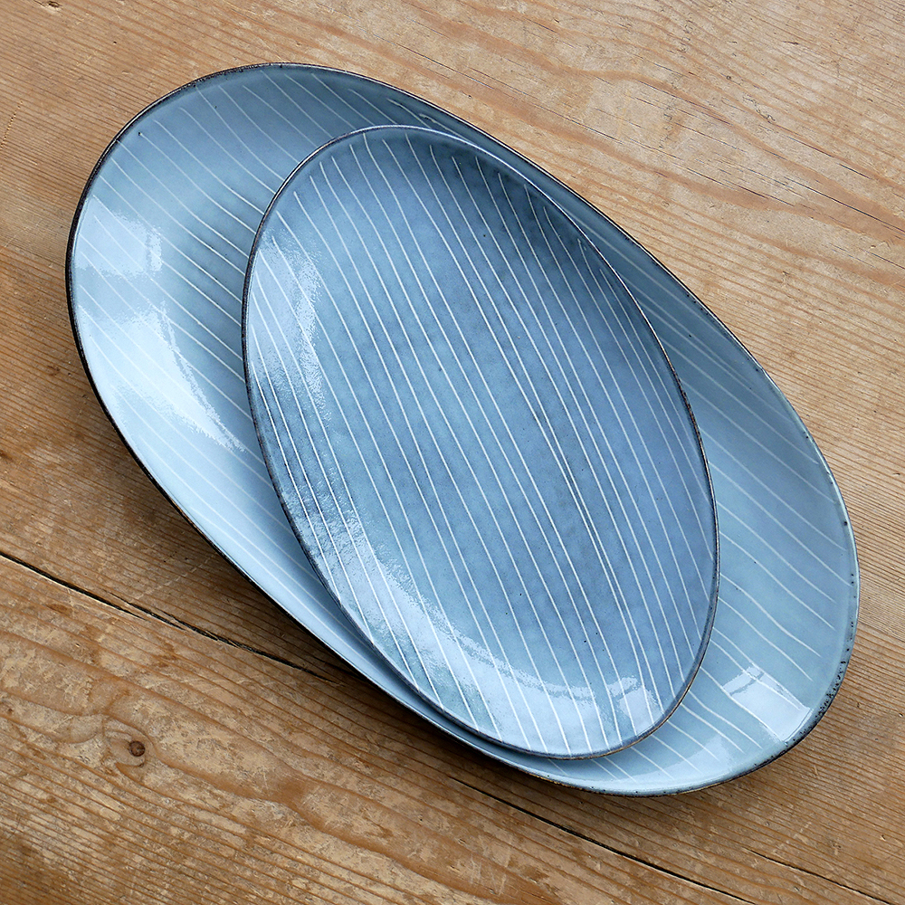 Broste Copenhagen Nordic Sea fat ovalt 26,5x35,5 cm